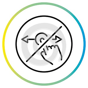 no swipe icon, stop horizontal scroll, linear symbol