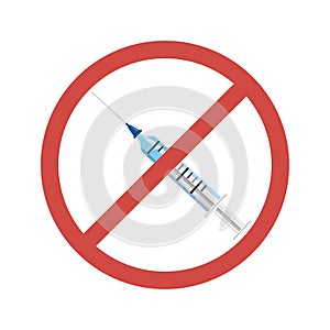 No syringe sign . No vaccine icon .