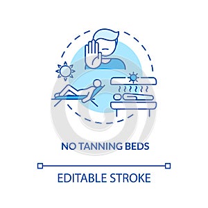 No tanning beds concept icon