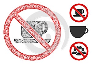 No Tea Cup Polygonal Web Vector Mesh Illustration