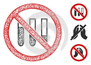 No Test-Tubes Polygonal Web Vector Mesh Illustration