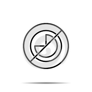 No three quarters of an hour icon. Simple thin line, outline vector of time ban, prohibition, embargo, interdict, forbiddance