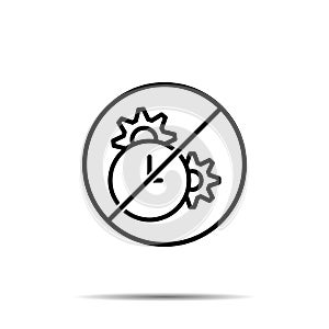 No time, setting icon. Simple thin line, outline vector of time ban, prohibition, embargo, interdict, forbiddance icons for ui and
