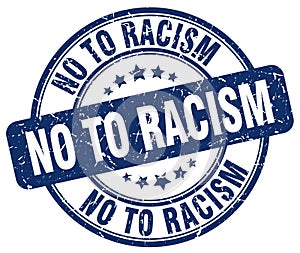 no to racism blue stamp