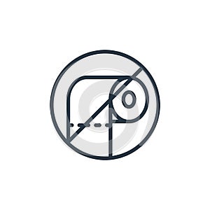 no toilet roll vector icon isolated on white background. Outline, thin line no toilet roll icon for website design and mobile, app