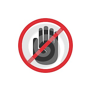 No touch hand icon in a flat design. Vector illustration