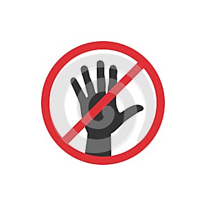 No touch hand icon in a flat design. Vector illustration