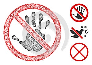 No Touch Hand Polygonal Web Vector Mesh Illustration