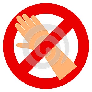 No touch with hands prohibition sign vector illustration photo