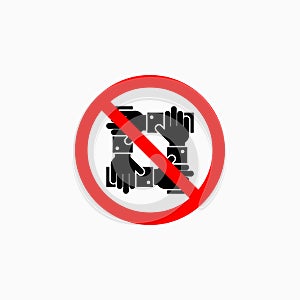 No touch icon, do not touch vector, prohibit, forbidden