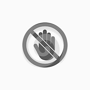 No touch icon, don`t touch, badge, forbidden, prohibit