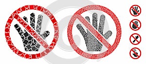 No touch palm Mosaic Icon of Unequal Parts