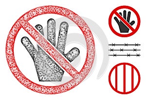 No Touch Palm Polygonal Web Vector Mesh Illustration