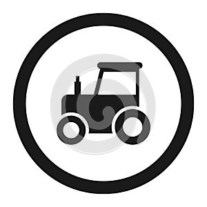 No tractor prohibition sign line icon