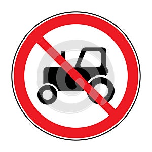 No tractor road sign