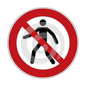 No trespass sign , crossing forbidden sign - vector illustration