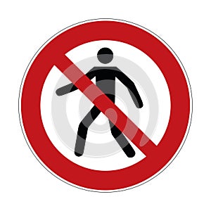 No trespass sign , crossing forbidden sign - vector illustration photo