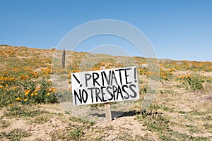 No Trespass Sign, Poppy Fields