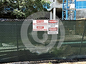 Construction site fence, Tampa, Florida photo