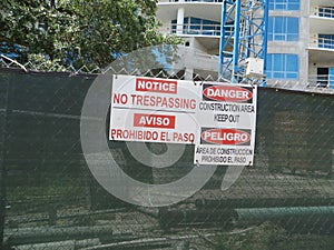 Construction site fence, Tampa, Florida photo