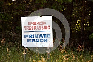 No Trespassing / Private Beach Sign