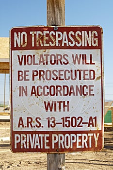 No Trespassing Sign