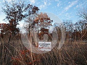 No Trespassing Sign on Fence