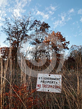 No Trespassing Sign on Fence