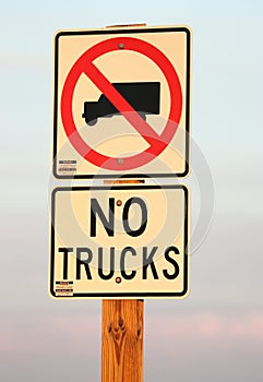 No Trucks Allowed Sign