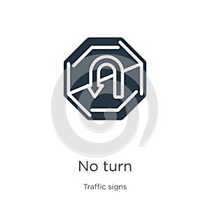 No turn icon vector. Trendy flat no turn icon from traffic signs collection isolated on white background. Vector illustration can