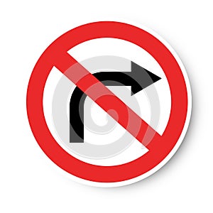 No turn restriction sign concept abstract picture. Business artwork vector graphics