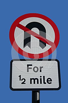 No u-turn sign