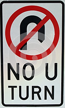 No u turn sign