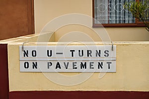 no u-turns