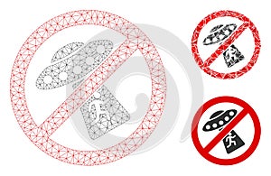 No UFO Abduction Vector Mesh Wire Frame Model and Triangle Mosaic Icon