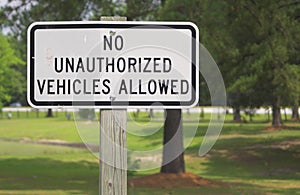 No Unauthorized Vehicles