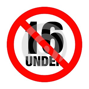 No under sixteen entry badge