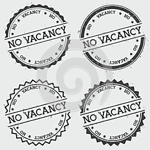 No Vacancy insignia stamp isolated on white.