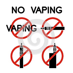 No vape icons. Vector