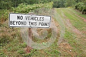 No Vehicles Sign