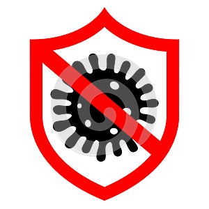 No virus icon, antibacterial sign