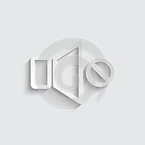 No volume icon.  Symbol of speaker volume for web design