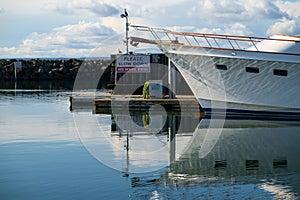 No Wake Zone sign in marina