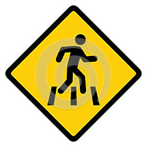 No walk icon access for pedestrians prohibition sign, vector illustration. No pedestrian sign