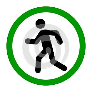 No walk icon access for pedestrians prohibition sign, vector illustration. No pedestrian sign