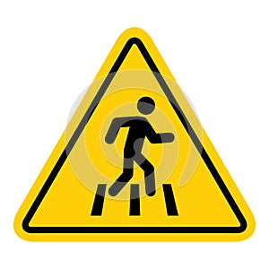 No walk icon access for pedestrians prohibition sign, vector illustration. No pedestrian sign