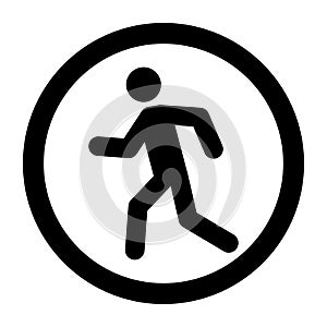 No walk icon access for pedestrians prohibition sign, vector illustration. No pedestrian sign