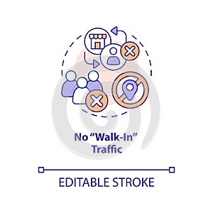 No walk-in traffic concept icon