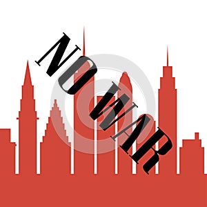 no war burning city stop the bloodshed icon vector illustration design isolated