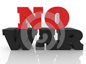 NO WAR concept red with black on white